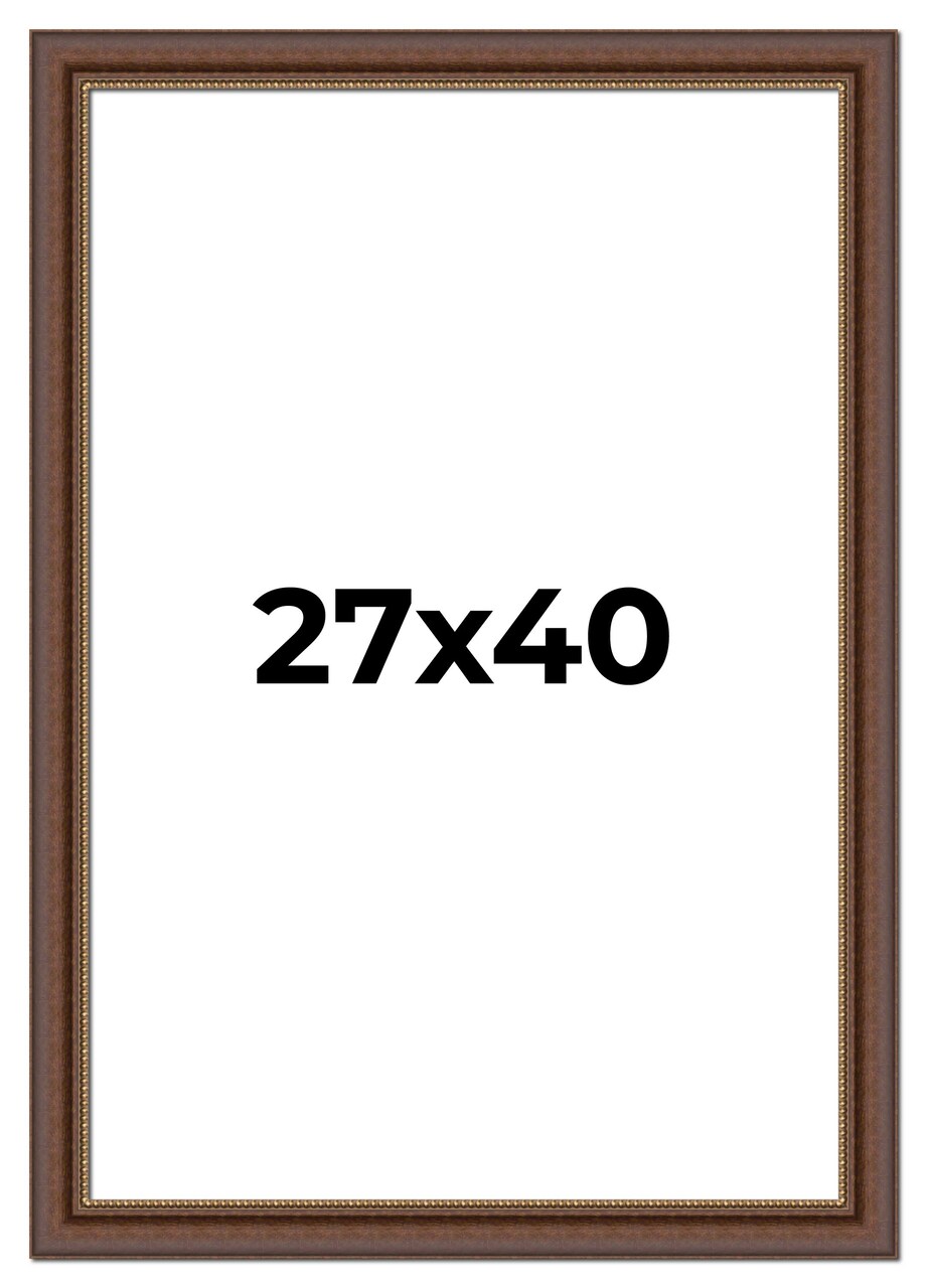 Traditional Brown Picture Frame - UV Acrylic, Foam Board Backing, Hanging Hardware